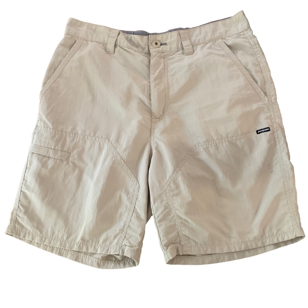 Patagonia Mens Nylon Hiking Quick Dry Khaki Shorts Sz M